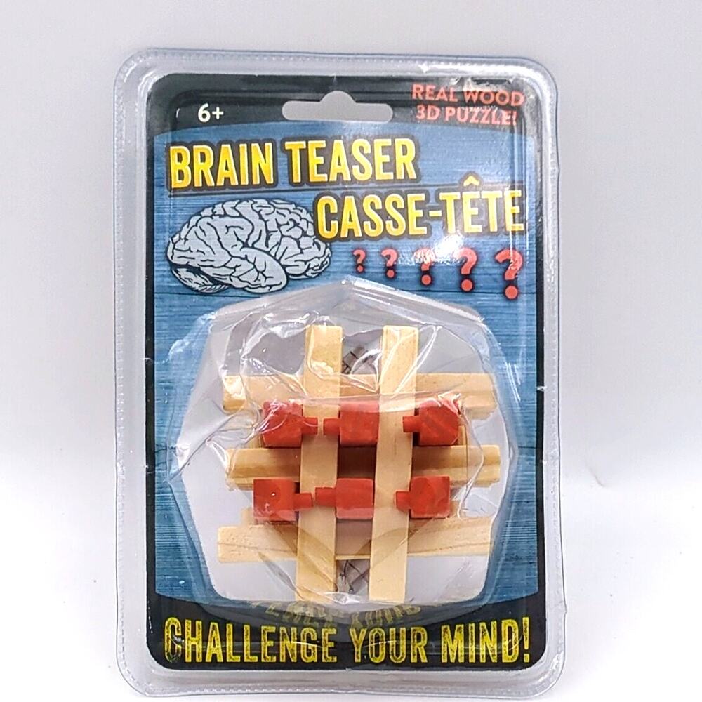 Brain Teaser Cass-tete Challenge Your Mind Real Wood 3D Puzzle New Twister